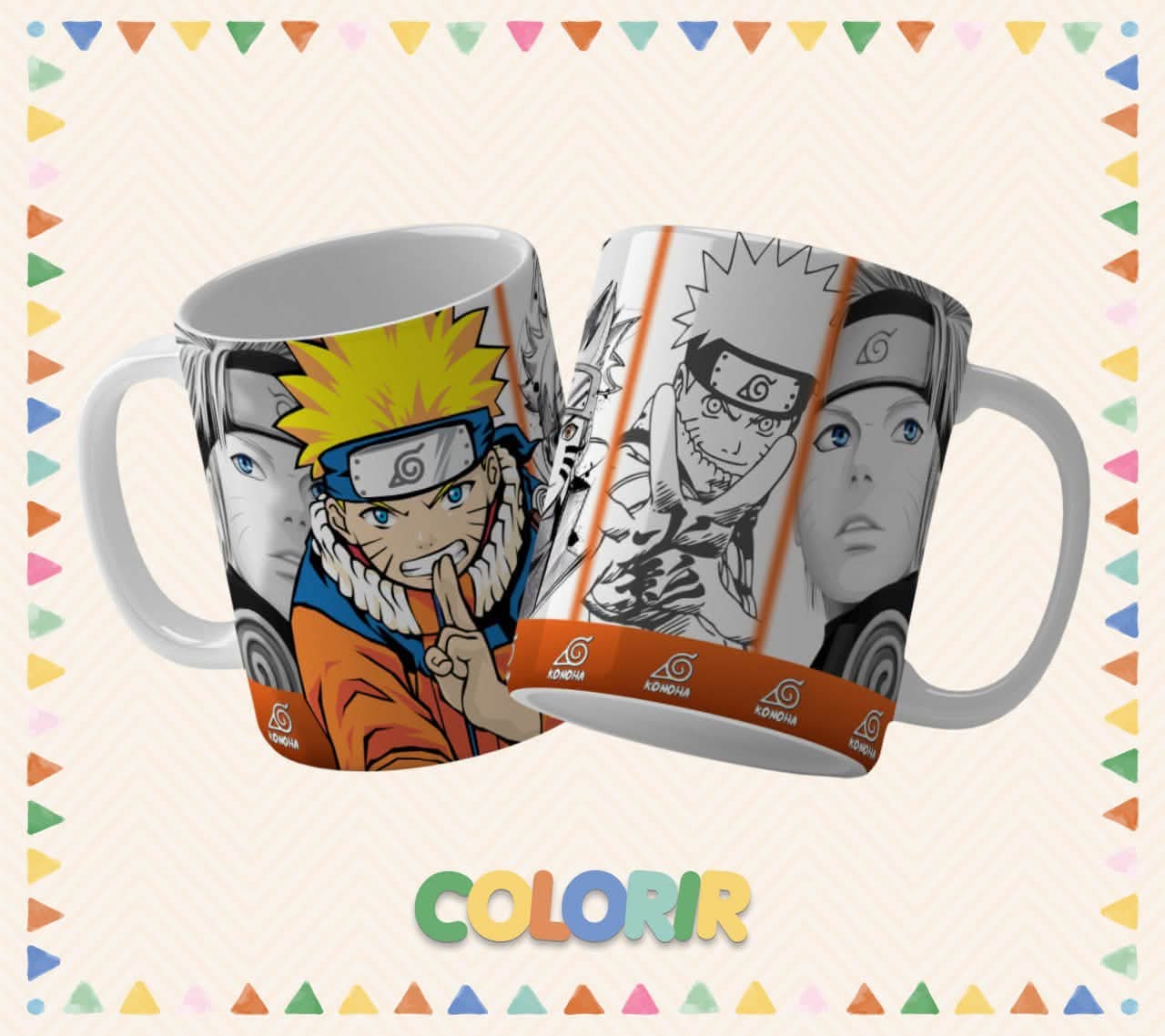 Caneca personalizada exibindo frente e verso